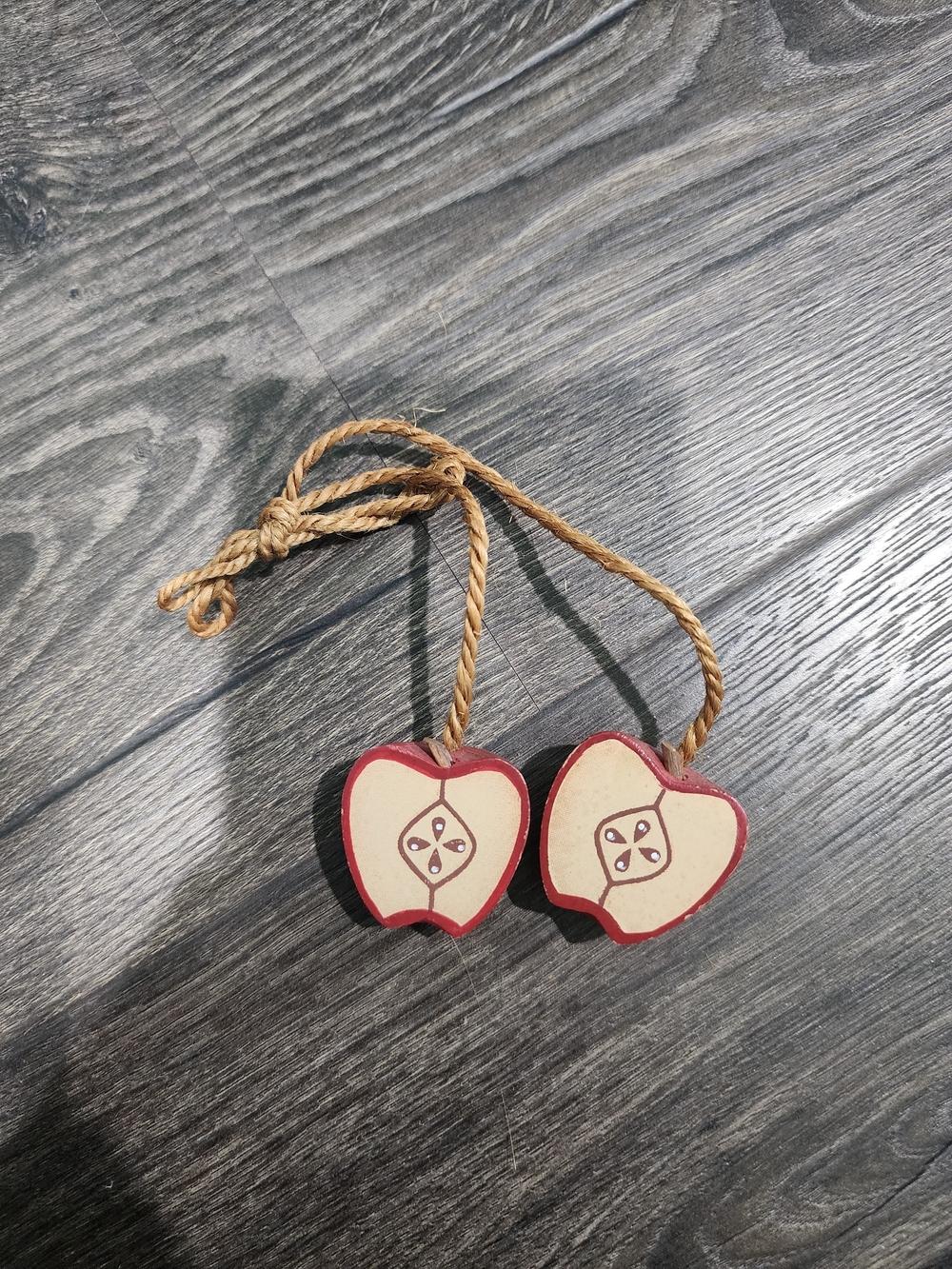 Rustic Red Apple Hanging Home Decor